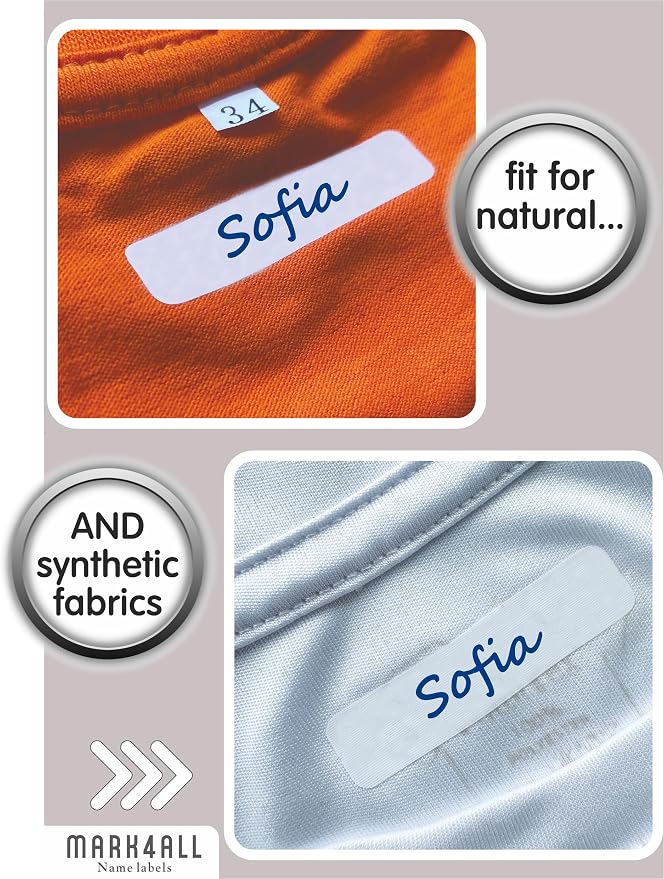 Fabric Labels For Clothes Washable, Daycare Labels Tags Clothing Kids Waterproof For Camp Name Tags, Personalized All Purpose Children Labeling Toddler Name Cloth For School Supplies Kid Baby Stickers