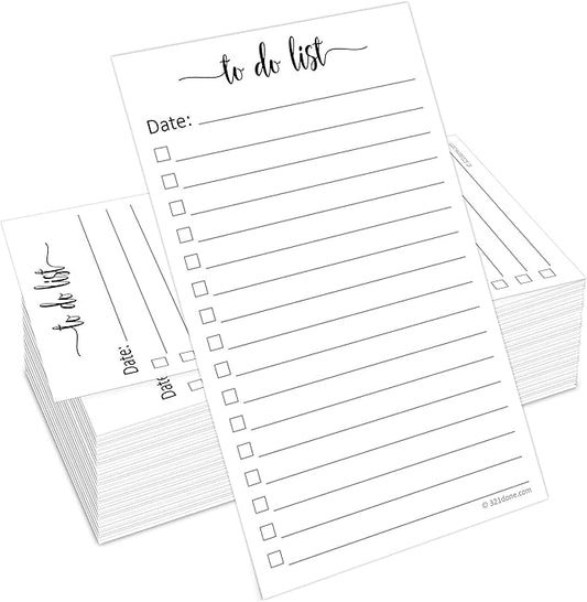 321Done To-Do List Cards, 3x5 Index Cards with Checkboxes, Double-Sided Checklist Note Card, Pack of 100, Daily Task List, Narrow-Ruled, Made in USA