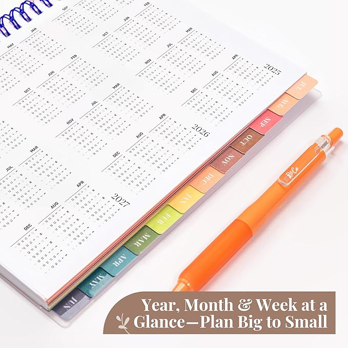 Rileys Academic Planner 2025-2026, Daily, Weekly & Monthly Planner, July 2025 - June 2026, Student Notes Pages, Twin-Wire Binding, Weekly Agenda for School & Work (8 x 6-Inches, Blue, Chunky)