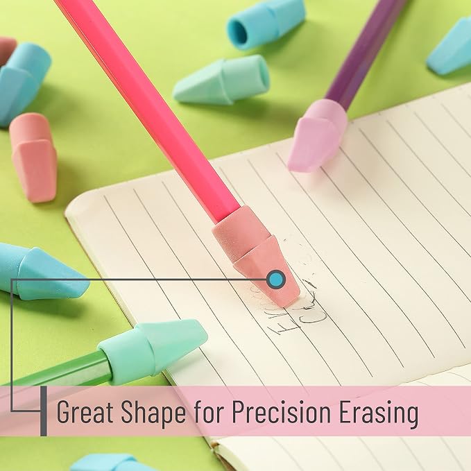 Mr. Pen- Pencil Top Erasers Bulk, 150 Pack, Pastel Colors