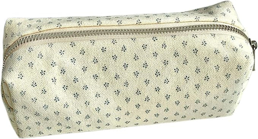 Pencil Case, Pencil Pouch for Women, Pencil Case Small, Pencil Pouch Aesthetic (ins-blue small floral)