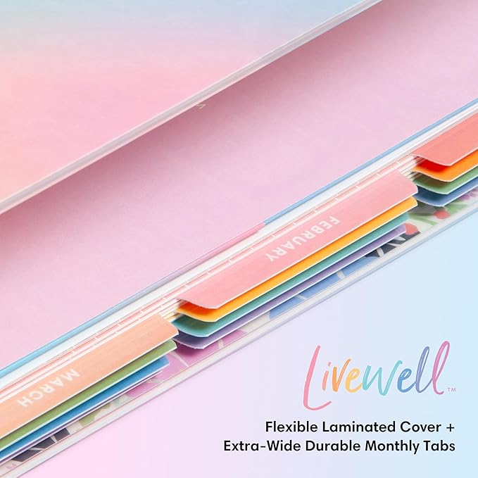 Blue Sky Livewell 2026-2027 Weekly and Monthly Academic Year Planner Calendar, July 2026 - June 2027, 7" x 9", Flexible Cover, Wirebound, Colorful Interior, Laminated Tabs, Storage Pocket, Includes Stickers, Charmie