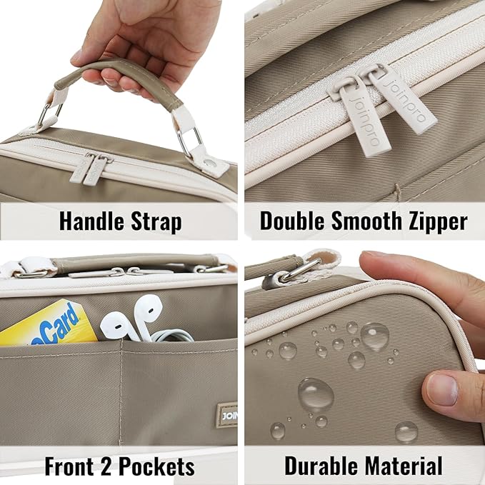 JOINPRO Large Capacity Pencil Case, 4 Compartment Pen Pouch Organizer with Double Zipper, Storage Bag for School, Office, Teen Girl Boy Men Women
