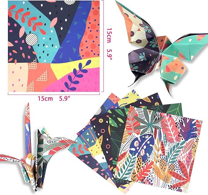 Origami Paper 6x6 Double Sided 50 Sheets 10 Colors origami kit Japanese Chiyo Square Craft Kits Easy Fold Arts Crafts DIY Handwork Mild Fresh