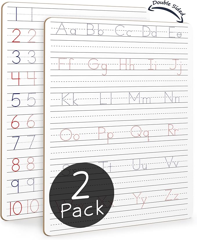 2 Pack Scribbledo Dry Erase Handwriting Practice for Kids 9 x 12 inch Alphabet Tracing Board Whiteboard Letter Tracing for Kids Ages 3-5 Write and Wipe Alphabet Practice Cards Letters Writing Board