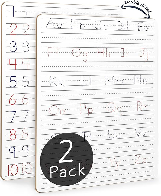 2 Pack Scribbledo Dry Erase Handwriting Practice for Kids 9 x 12 inch Alphabet Tracing Board Whiteboard Letter Tracing for Kids Ages 3-5 Write and Wipe Alphabet Practice Cards Letters Writing Board