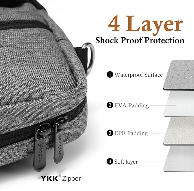 bagasin 15 15.6 16 inch Laptop Computer PC Shoulder Bag Carrying Case, Water-Repellent Fabric Briefcase, Lightweight Toploader, Business Casual or School