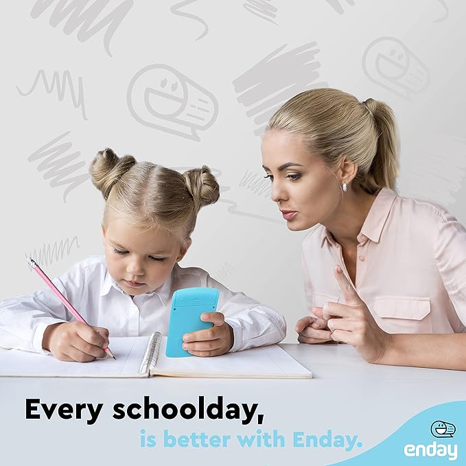 Calculator Blue, Basic Small Solar and Battery Operated, Large Display Four Function, Auto Powered Handheld Calculator School and Kids Available in Green, Red, Purple, Grey, Pink, 1 PK – by Enday