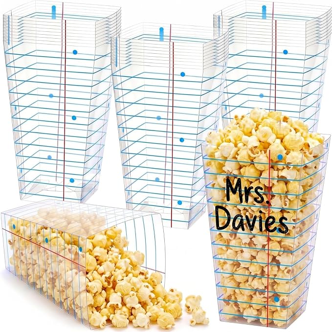24 Pcs Back to School Notebook Popcorn Boxes Teacher Gift Boxes Kit Popcorn Holders Welcome Classroom Candy Treat Containers for Students Teacher Supplies Preschool Kindergarten