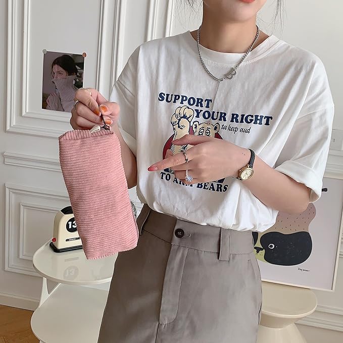 Cute Pencil Case Aesthetic Student Pencil Pouch Coin Pen Pouch Cosmetic Bag Office Stationery Organizer For Kids Teen School