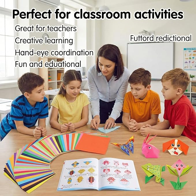 208 Sheets Kids Craft Origami Paper Kit, Cartoon Pattern Folding Paper Set with Guiding Book, DIY Art Craft Supplies for Kids Ages 5-8 8-12 Boys Girls Gifts Activity