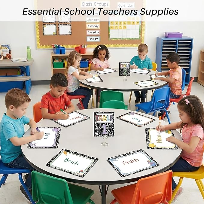Lincia 12 Pcs Dry Erase Dots Table Stickers for Classroom Classroom Decor Composition Stickers for Whiteboard Wall Decor Removable Dry Erase Circles for School Teacher Supplies