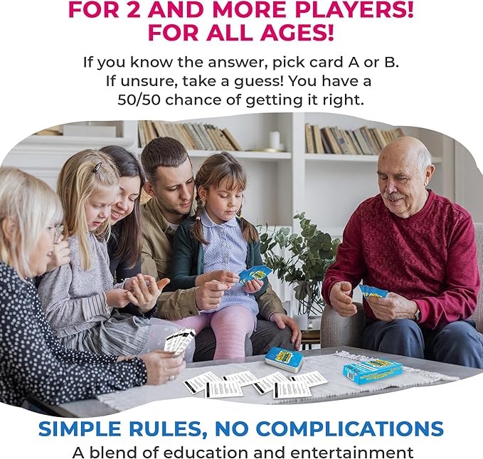 Board Games for Kids 8-12 – Family Card Games for Kids and Adults – Geography Trivia Cards for Family Game Night – Who Knows Geography Better – 500+ Questions – Fun Card Game for Families and Teens