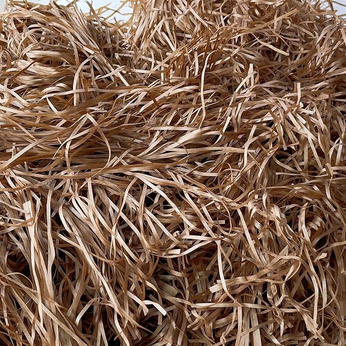 Raffia Paper Shreds, 100g Shredded Paper for Gift Box, Crinkle Cut Paper Shred Filler for Gift Wrapping & Basket Filling(Coffee)