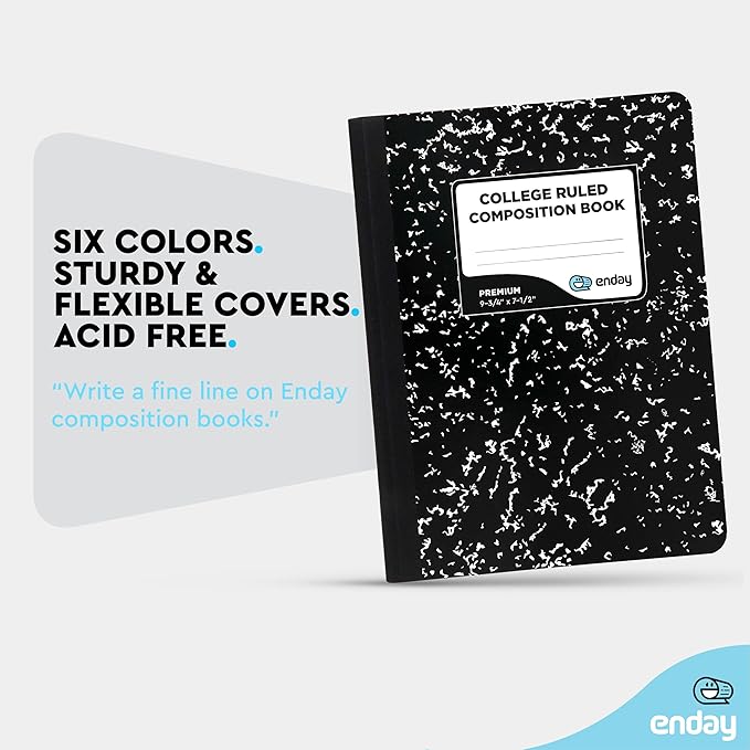 Composition Notebook College Ruled (2 Pack) Hard Cover Marble composition notebook, 100 Sheets, College ruled composition notebooks, White Paper Composition books, Black and white composition notebook
