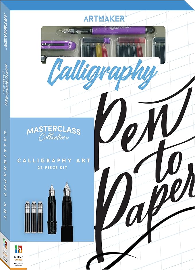 Art Maker Masterclass Collection: Calligraphy Art Kit - Beginner to Advanced Calligraphy - Calligraphy Guide - Calligraphy Equipment - Craft Kits - Arts and Craft for Adults
