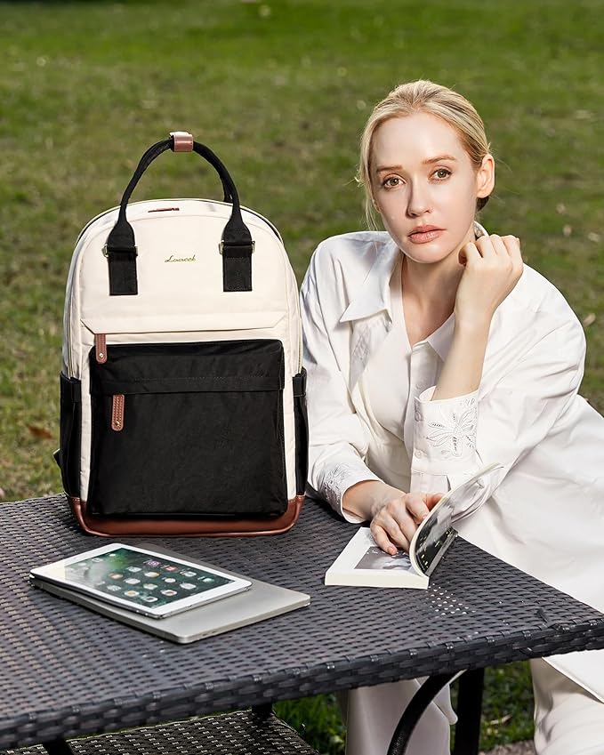 LOVEVOOK Travel Laptop Backpack Women, 15.6 Inch Anti-theft Laptop Bag with USB Port, Fashion Waterproof Computer Backpacks Teacher Nurse Backpack Purse for College School Work