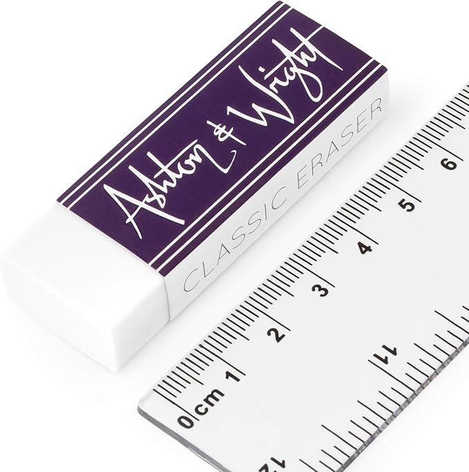 Ashton and Wright - Classic Eraser - Latex Free Plastic Rubber - Pack of 2 White