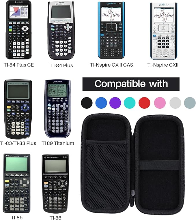 Lebakort Hard Case Compatible with Texas Instruments TI-84 Plus CE/TI-84 Plus/TI-84 Evo/TI-Nspire CX II CAS/TI-Nspire CX II/TI-83 Plus/TI-89 Titanium/TI-85 / TI-86 Color Graphing Calculator (Mint)