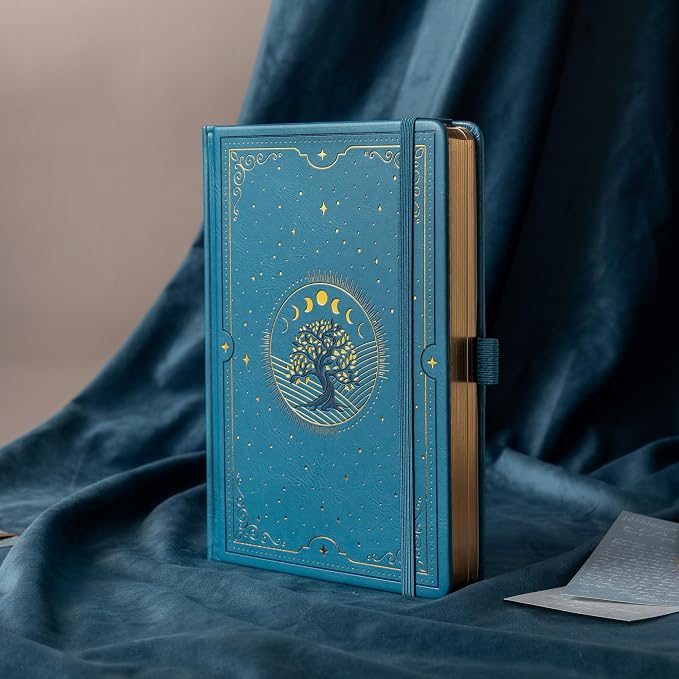 TIEFOSSI Tree of Life Journal, A5 Lined Journal for Women Men, Aesthetic Notebook with 316 Numbered Pages, Hardcover Vegan Leather Journals with Bookmark, 100 GSM Thick Paper