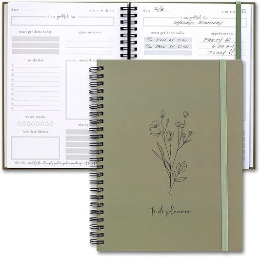 Beautiful To Do List Notebook - Aesthetic Daily Planner to Easily Organize Your Tasks And Boost Productivity - Stylish Undated ADHD Planner Gift and The Perfect School or Office Supplies For Women
