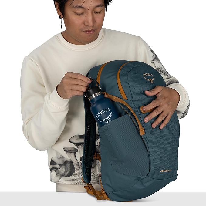 Osprey Daylite Plus Commuter Backpack - Everyday Pack with Laptop Sleeve, Bottle Pockets, and Extra Storage, Mystery White/Multi