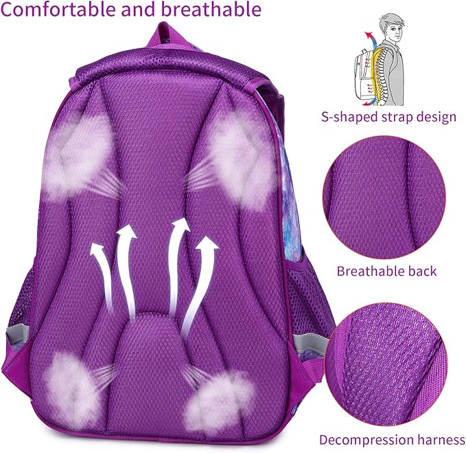 Cusangel Kids Backpack for Girls Preschool Elementary Kindergarten Mermaid School Bag 15.6″ Multifunctional Cute Large Capacity