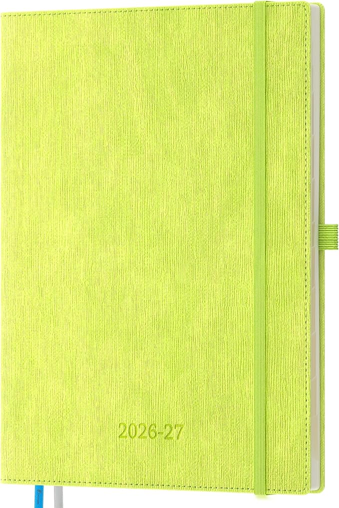 2026-2027 Weekly and Monthly Planner (July 2026–December 2027), 8.5"x11.5", Vertical Layout, 18 Months Agenda with Month Tabs & Pocket, Academic Calendar with Vegan Leather Cover,Apple Green