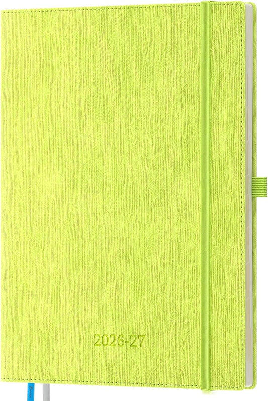 2026-2027 Weekly and Monthly Planner (July 2026–December 2027), 8.5"x11.5", Vertical Layout, 18 Months Agenda with Month Tabs & Pocket, Academic Calendar with Vegan Leather Cover,Apple Green