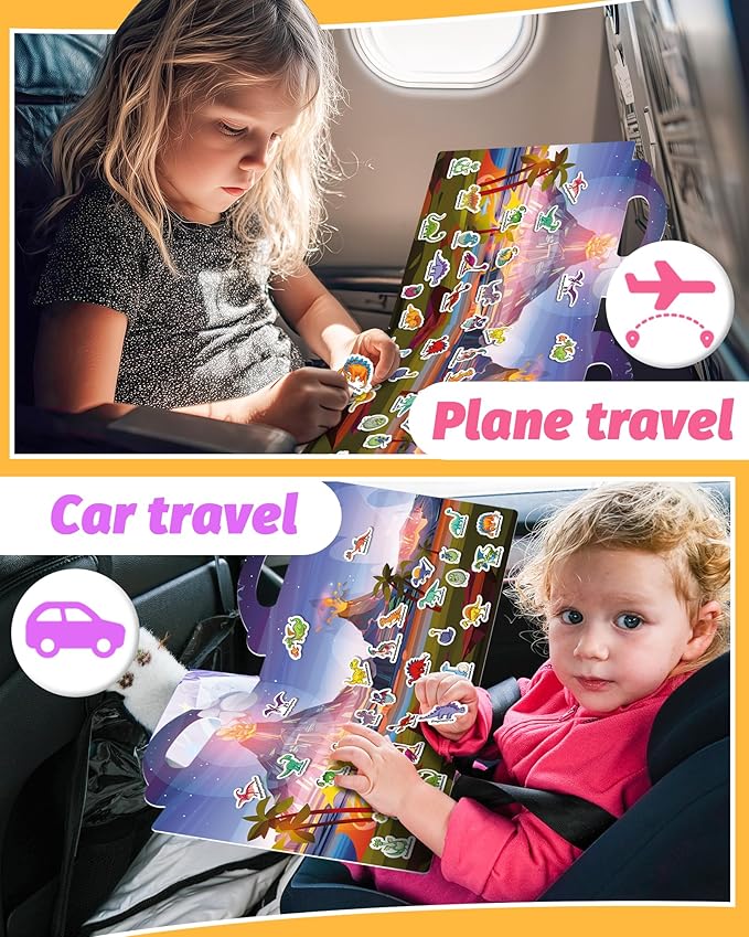 Walenced Reusable Sticker Book for Toddlers, Travel Stickers for Kids, Toddler Craft Activities Toys, Birthday Gifts for Boys & Girls