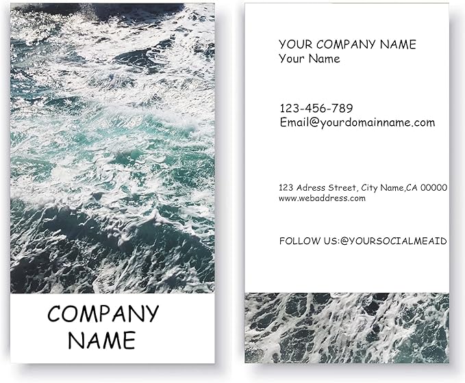 Customizable Printed Business Stock Cards -Single and Double-sided Color Printing - 3.5" x 2" - 100% Recycled Content (500/200 PCS) Premium Double-sided Print