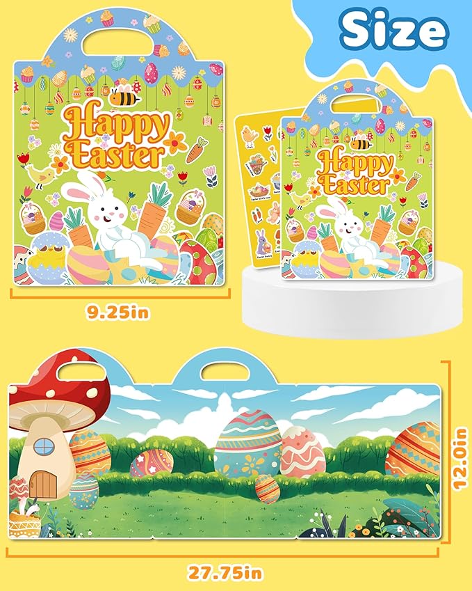 Benresive Reusable Sticker Book for Toddlers, Travel Stickers for Kids, Toddler Crafts Activities Toys, Birthday Gifts for Boys & Girls - Easter