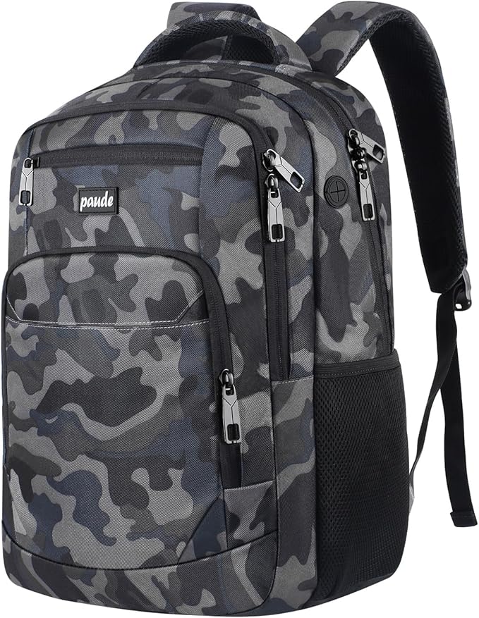 Paude Backpack for Men,College Backpack School Bookbag for Teens,Laptop Bookbag with USB Port and Headphone Hole