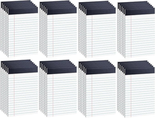 48 Pack Legal Pads Bulk,5 x 8 Inch White Notepad, Note Pads College Ruled Perforated Memo Pad for Work Study Daily Note Taking List, Lined Writing Pads Memo Refills Notepads for Office Home School