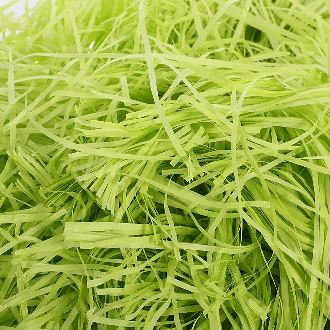 TEHAUX Shredded Paper Filler 500g Deep Green Crinkle Cut Tissue Paper Box Stuffing for Boxes Packaging Basket Filler Decorative Eco-friendly Raffia Grass Alternative