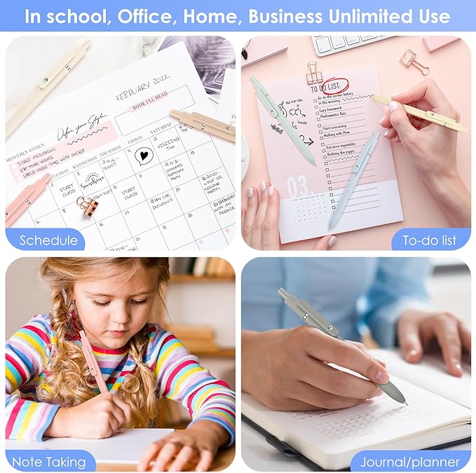 Donyang Gel Pens, 7pcs 0.5mm Black Ink Pens Quick Dry Fine Point Smooth Writing Pens for Journaling Note Taking, Cute Nurse Teacher Work Desk Accessories Office School Supplies Gifts for Women Men