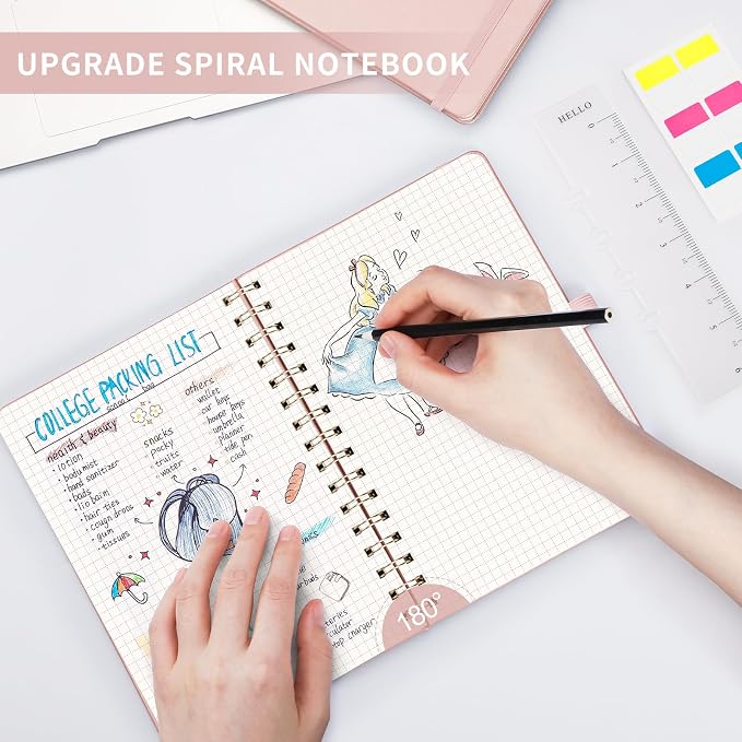 AHGXG Graph Paper Notebook, 140 Pages, A5 (5.7" x 8.3")