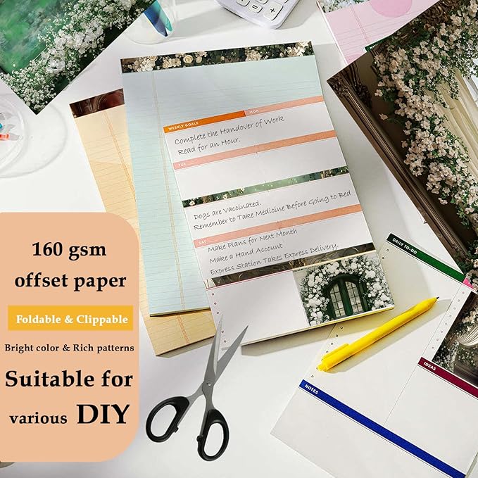 Scrapbook Paper,24 Sheets 6"x 6" Vintage Scrapbook Supplies,Single-Sided Pattern Decorative Cardstock Paper for Junk Journal,Card Making,DIY Album, Art Journaling,Decoupage Craft,Palace Door