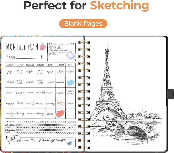 AHGXG Blank Journal Notebook, 160 Pages, A5 Medium Size (5.7'' x 8.3'')