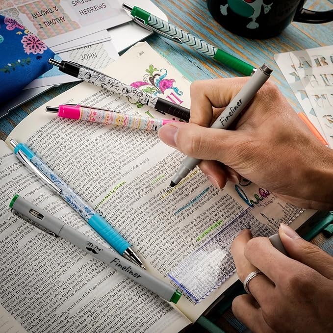 Mr. Pen- Colored Fineliner Pens, 6 Pack, 0.2mm Ultra Fine Point, Smooth Bible Journaling Pens for Detailed Drawing, Note-Taking, Coloring, Sketching, Planning & Art Projects, School Supplies