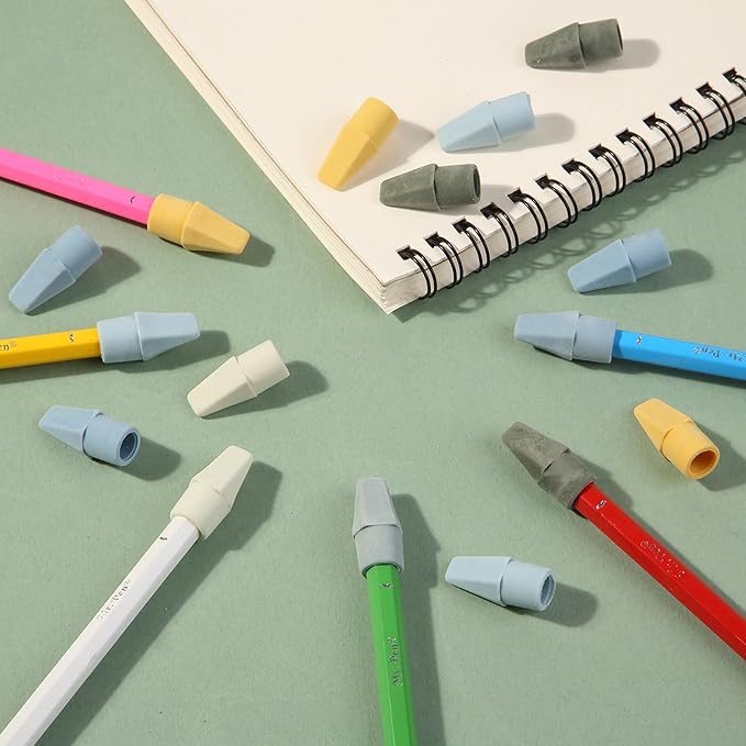 Mr. Pen- Pencil Erasers Toppers, 120 Pack, Colorful, Latex Free, No Smudge, Mr Pen Erasers for Pencils