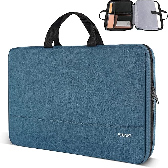 Ytonet 13 13.3 Inch Laptop Sleeve Case, Water Resistant TSA Laptop Bag Computer Carrying Case with Handle, Compatible with MacBook HP Dell Lenovo Acer Notebooks, Gifts for Women Men, Deep Teal