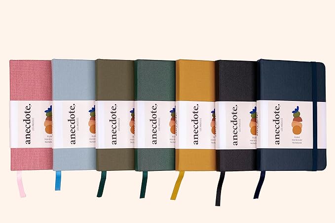 ANECDOTE. Small Journal Notebook for Men & Women, 192 Pages | Thick 80 GSM Lined Paper| Hardcover (5.5"x3.5" Pocket Size) | Daily Journaling Diary for Work, Travel, School & Office Use (Ink Blue)