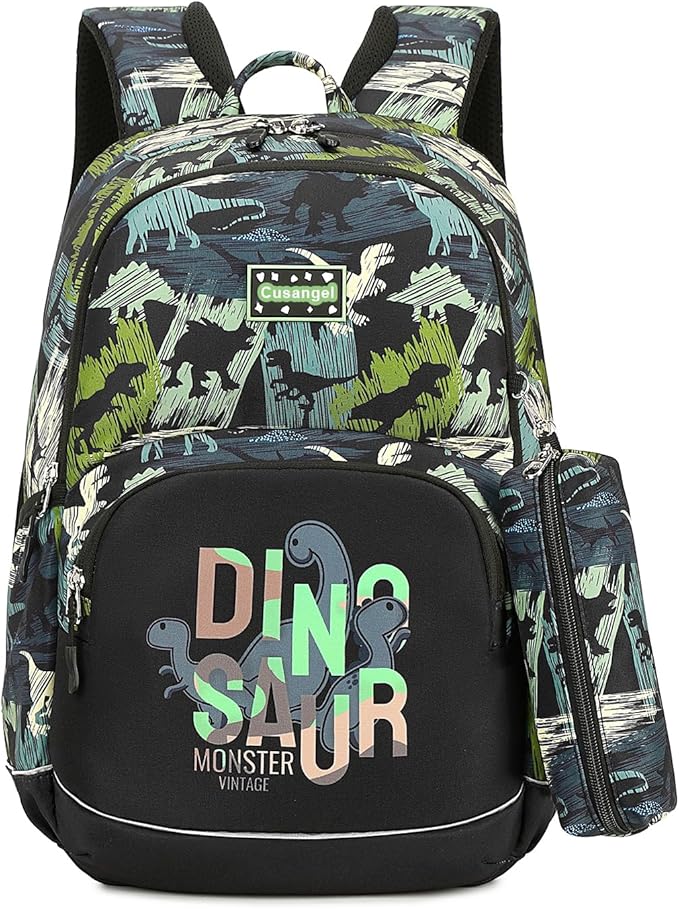 Cusangel Dinosaurs Backpack for Girls Boys,5-10 Ages in Elementary and Toddler School,Backpack for Daycare kids,18L