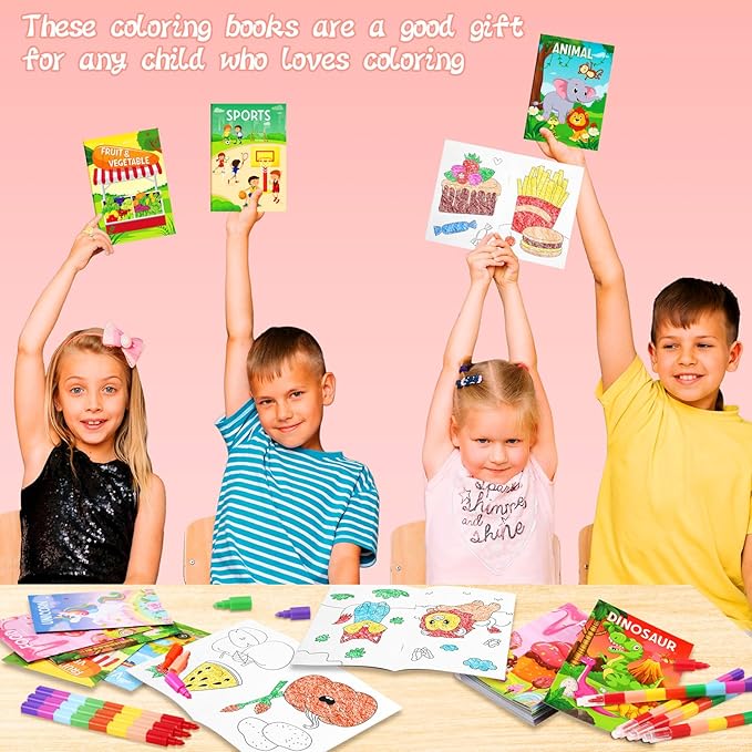 BenLouis Coloring Books Party Favors Bulk Mini Coloring Books for Kids Ages 4-8-12 Small Activity Books For Birthday Party Gifts Goodie Bags Stuffers Classroom Travel Activity（24pcs Classic）