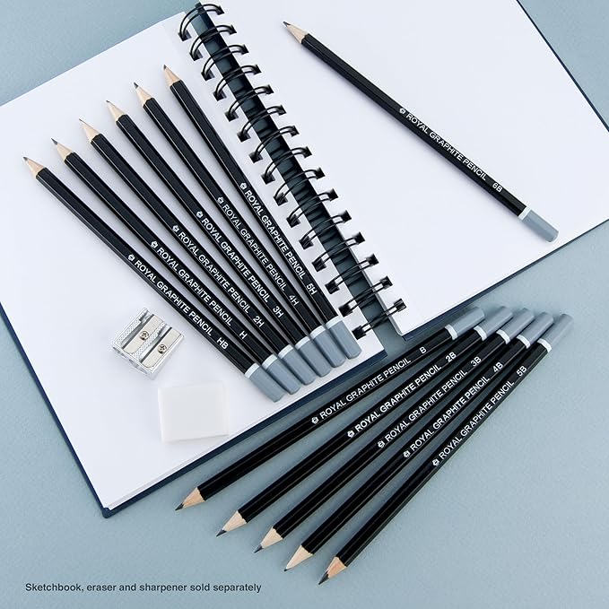 Royal & Langnickel SPEN-12 Essentials Sketching Pencil Set, 12-Piece