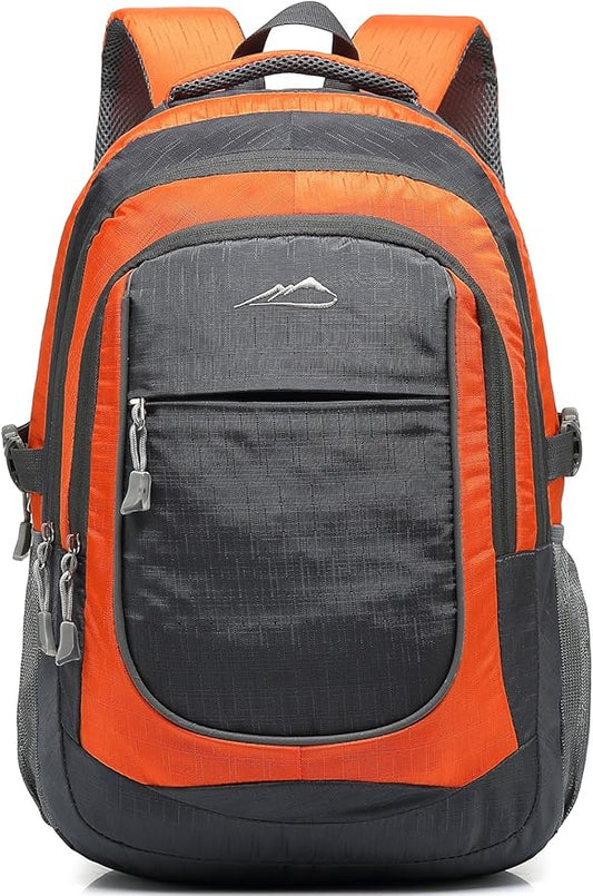 ProEtrade Backpack Bookbag for College Sturdy Travel Business Hiking Fit Laptop Up to 15.6 Inch Multi Compartment Gifts for Men Women Night Light Reflective (Orange)