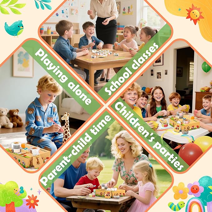 Aestd-ST Air Dry Clay Kit - Animal Theme, Modeling Clay for Kids, DIY Model Magic Clay with Sculpting Tools and Tutorials, 12 Boxes Molding Clay, Soft & Non-Sticky, Arts and Crafts Gift for Kids