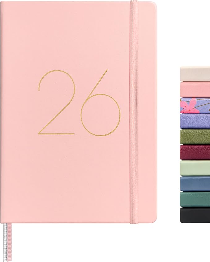 And Per Se 2026 Planner, 15 Months Hardcover Daily, Weekly & Monthly Planner, A5 size, 100GSM Thick Paper, Back Pocket, 5.7" x 8"(Pink)