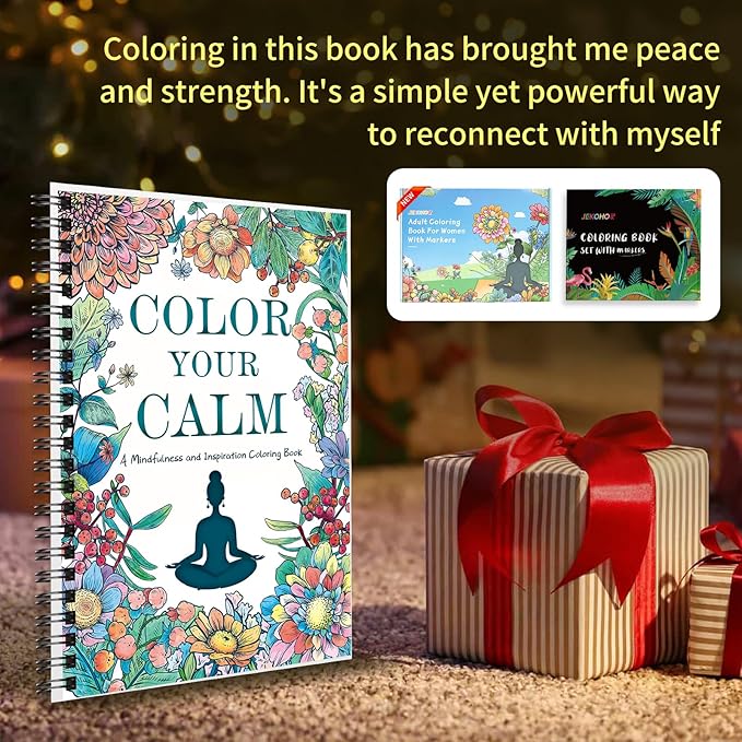 Coloring Books for Adults with 36 Dual-Tip Markers, 30 Patterns Positive Quotes Adult Coloring Book for Adults Relaxation, Calming Gifts for Anxiety and Mindfulness Gifts for Women
